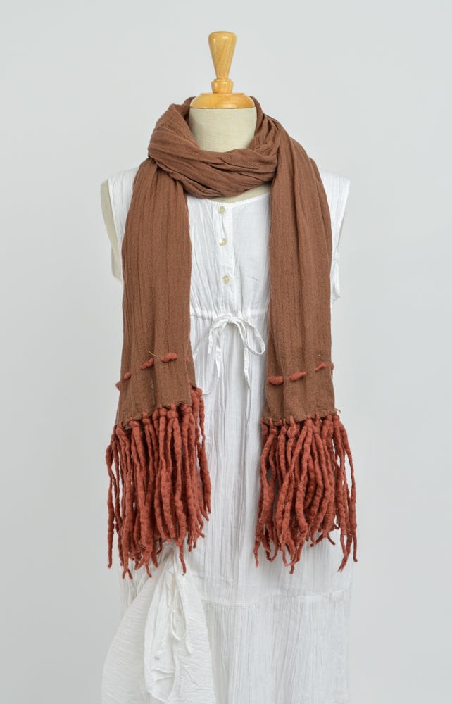 Pure Wool Scarf - Tuscan Brown
