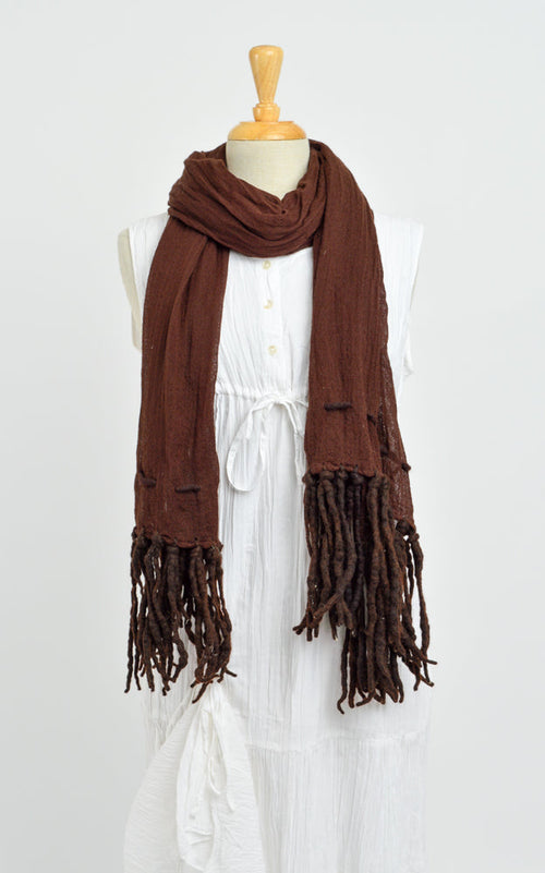Pure Wool Scarf - Dark Chocolate Brown