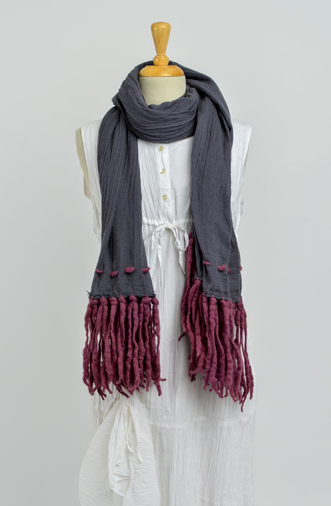 Pure Wool Scarf - Grey
