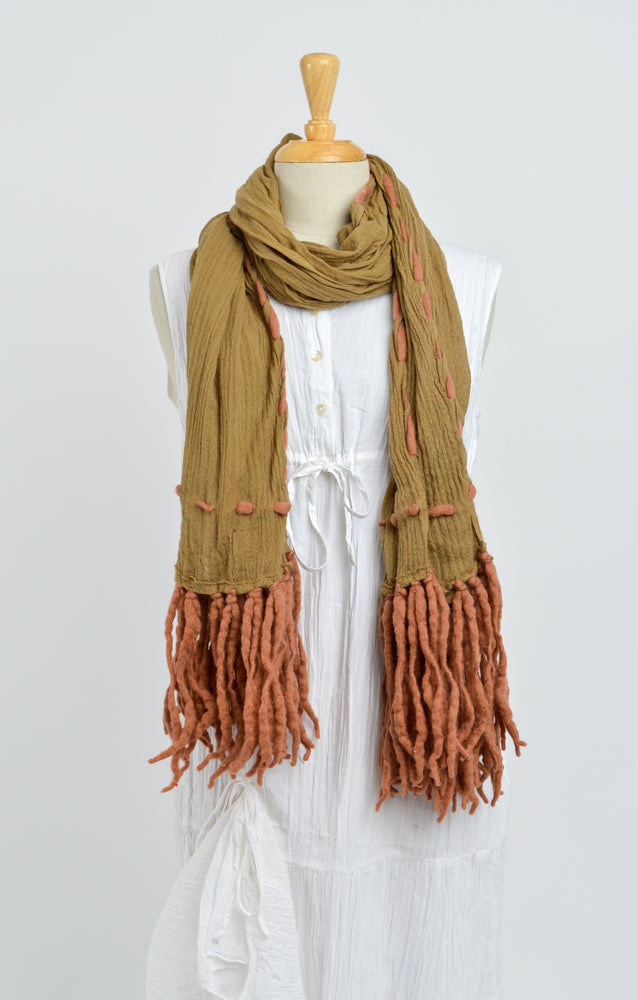 Pure Wool Scarf - Khaki