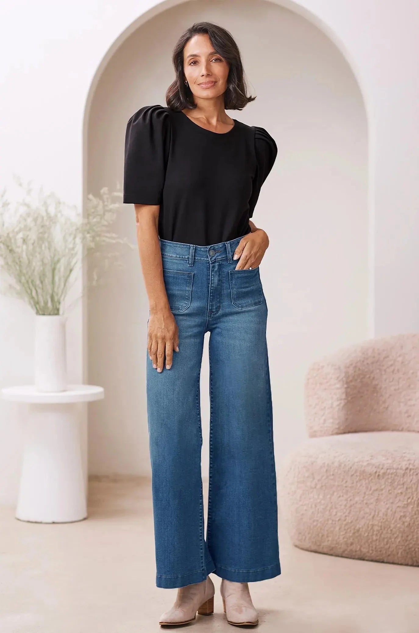 Maddy Wide Leg Denim Jeans