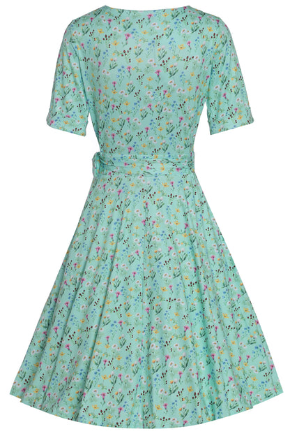 Matilda Mint Floral Wrap Dress