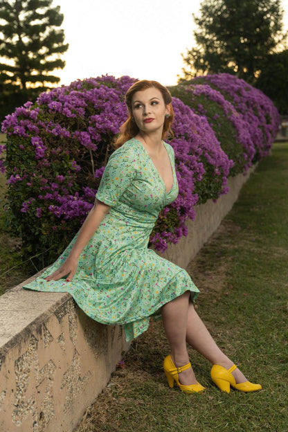 Matilda Mint Floral Wrap Dress