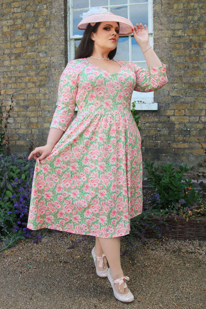 Billie Pink Peony Long Sleeved Dress