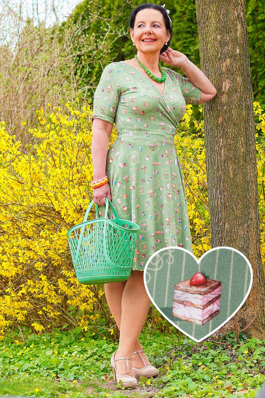 Matilda Green Sweet Tooth Wrap Dress