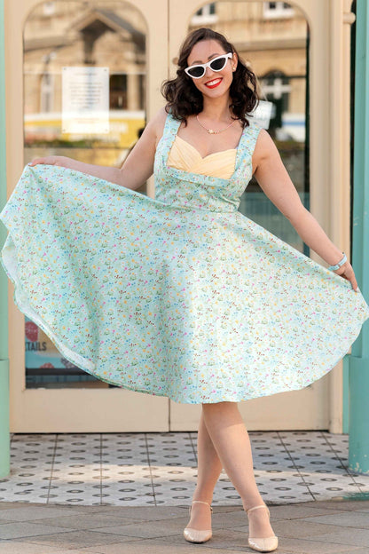 Grace Green Meadow Pleated Bust Dress