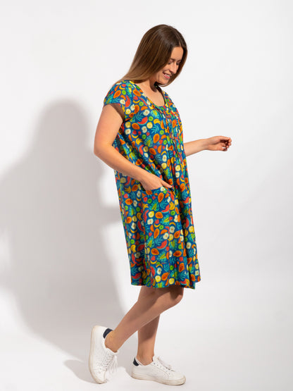 Marcoola dress in Blue Fruit