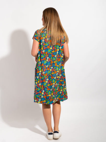 Marcoola dress in Blue Fruit