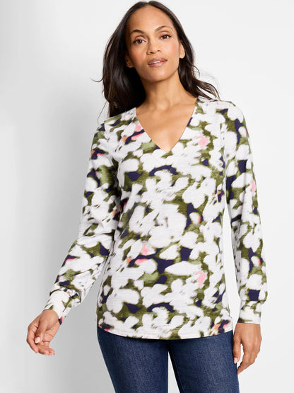 NZT Blurred Petals Long Sleeve Top
