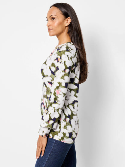 NZT Blurred Petals Long Sleeve Top