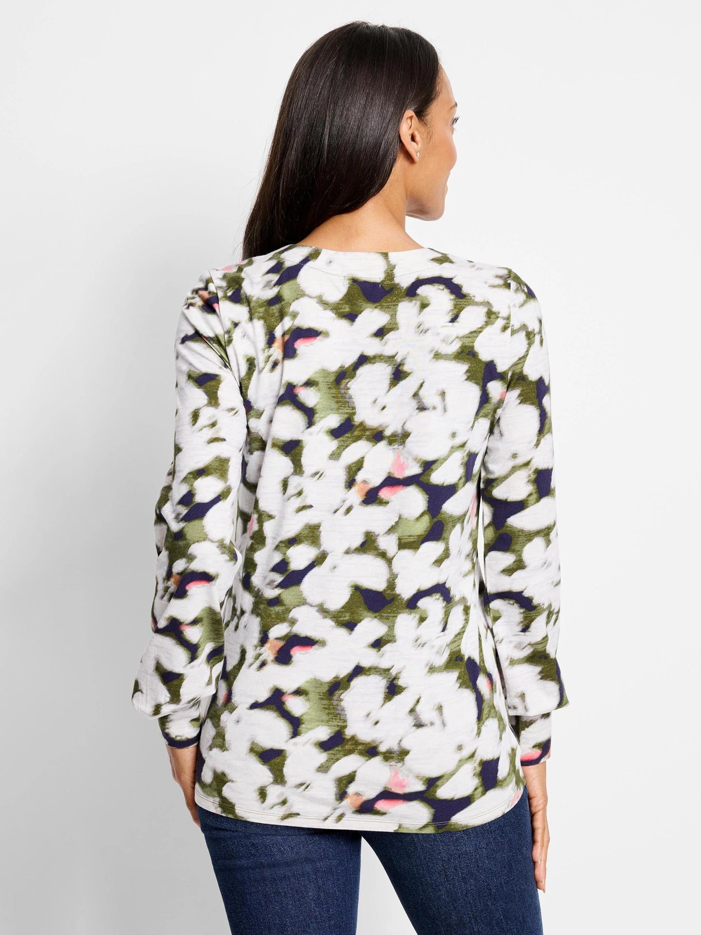 NZT Blurred Petals Long Sleeve Top