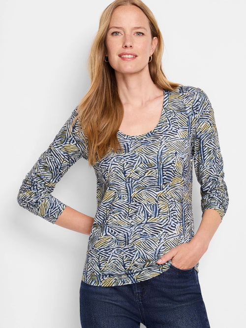 NZT Sketched Lines Long Sleeve Scoop Tee