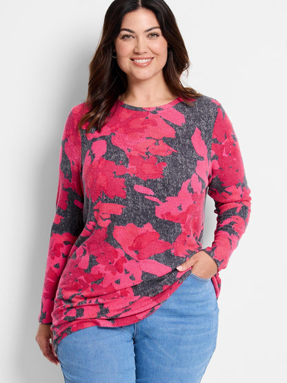 NZT Shadow Floral Long Sleeve Shirttail Tee