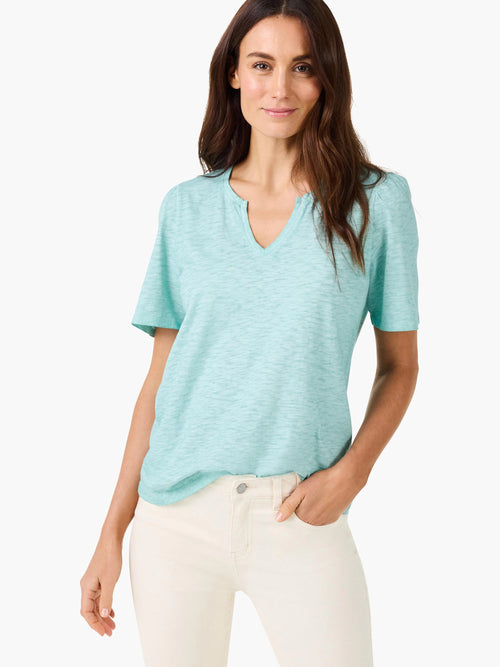 NZT Short Sleeve Split Neck Tee