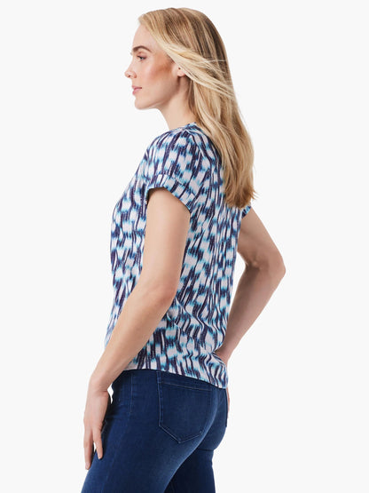 NZT Hazy Blues Split Neck Tee