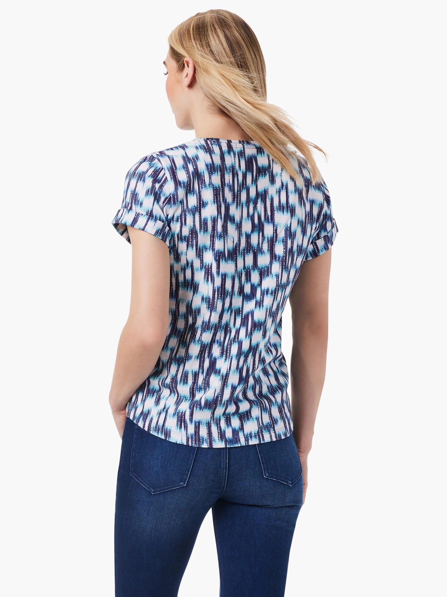 NZT Hazy Blues Split Neck Tee