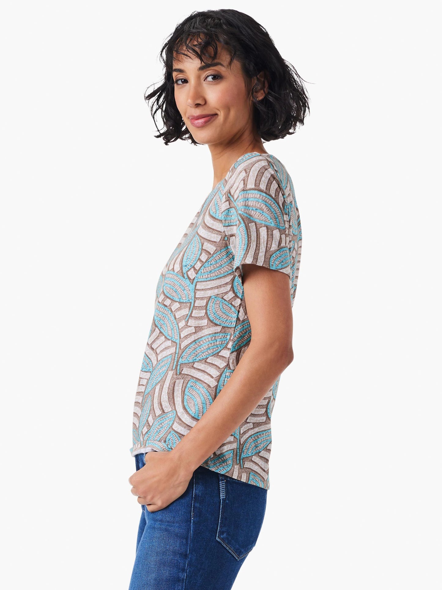 NZT Mosaic Fern Short Sleeve Crew Neck Tee
