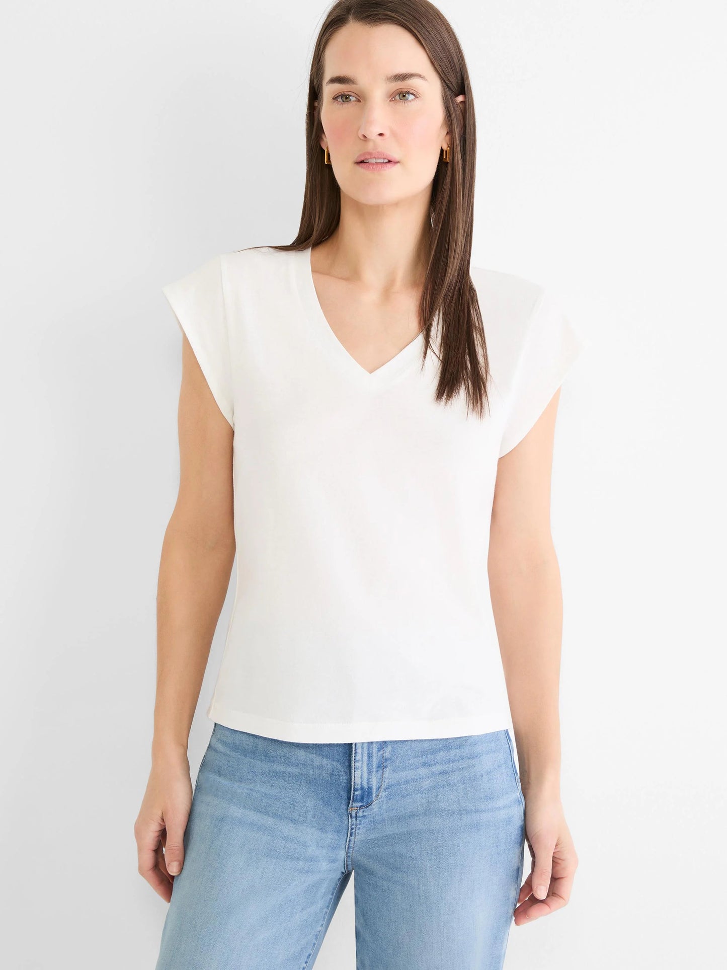 NZT Cap Sleeve V-Neck Supima Cotton Tee