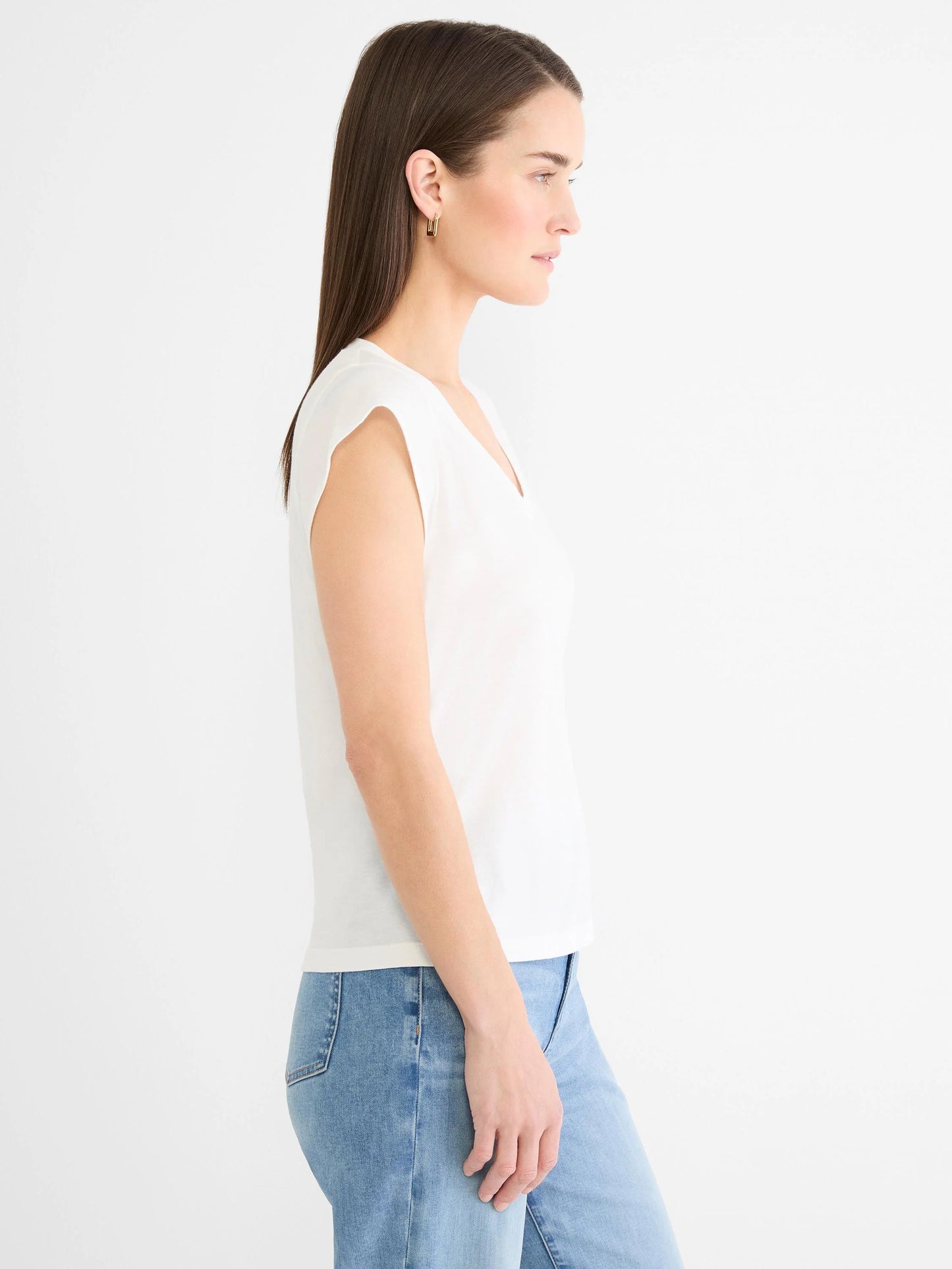 NZT Cap Sleeve V-Neck Supima Cotton Tee