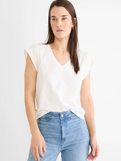 NZT Cap Sleeve V-Neck Supima Cotton Tee