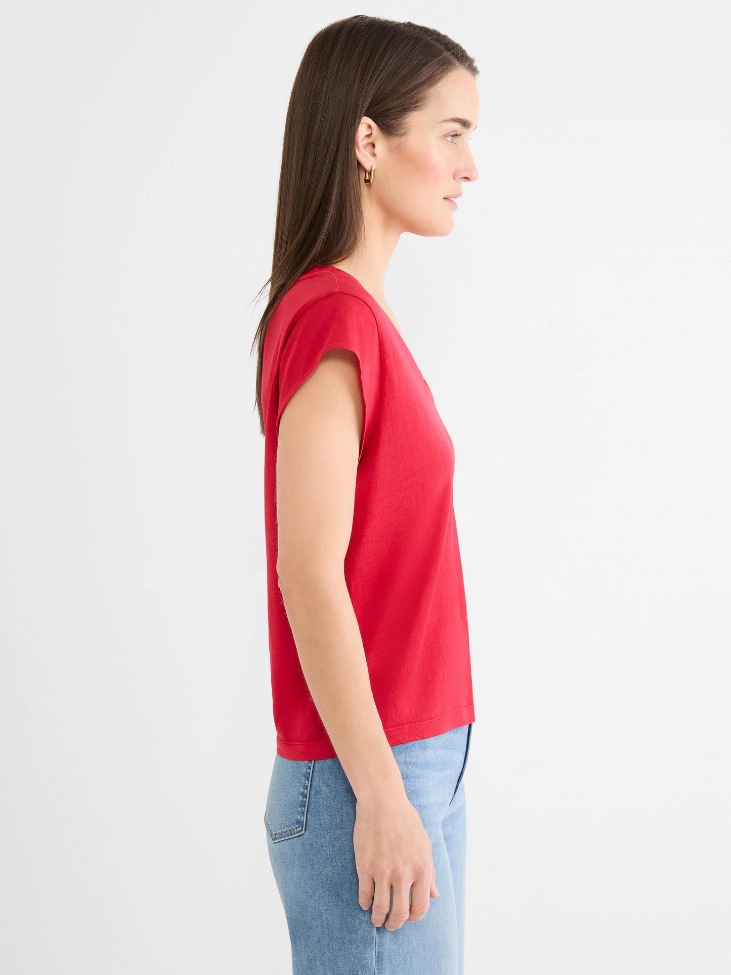 NZT Cap Sleeve V-Neck Supima Cotton Tee