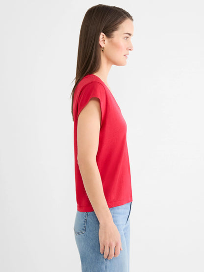 NZT Cap Sleeve V-Neck Supima Cotton Tee