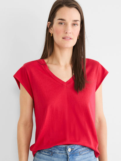 NZT Cap Sleeve V-Neck Supima Cotton Tee