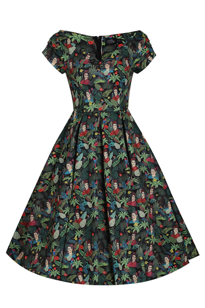 Lily Frida Kahlo Inspired Off Shoulder Dress