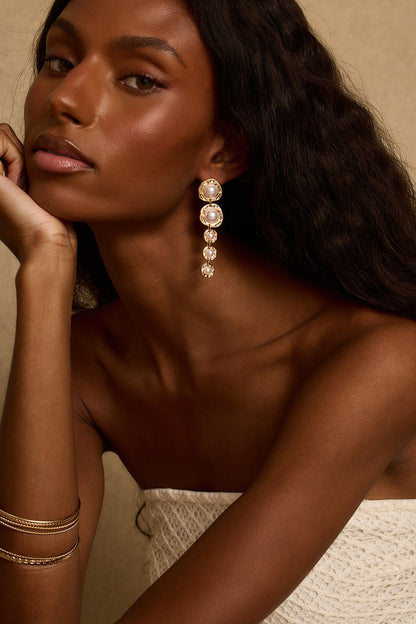 Olivia Gold and Pearl Earrings