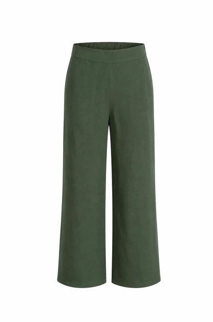 Paola Straight Leg Pants Olive - Pre Order