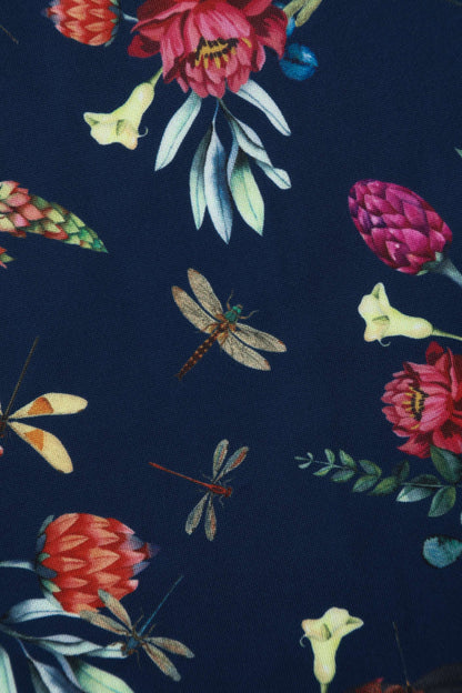 Lily Floral Dragonfly Off Shoulder Dress