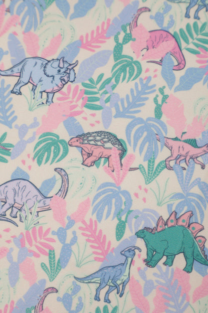 Amanda Pastel Dinosaur Flared Dress