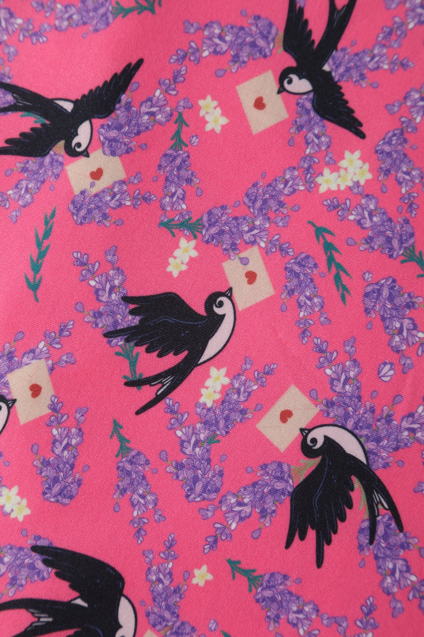 Julia Pink Swallow Sleeved Dress