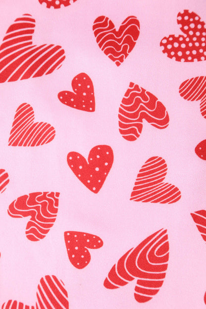 Beryl Pink Heart Off Shoulder Pencil Dress