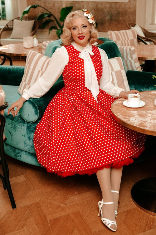 Lola Red Polka Dot Cotton Dress