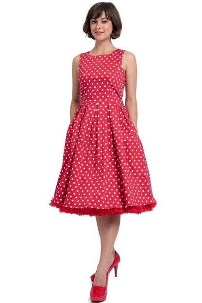 Lola Red Polka Dot Cotton Dress