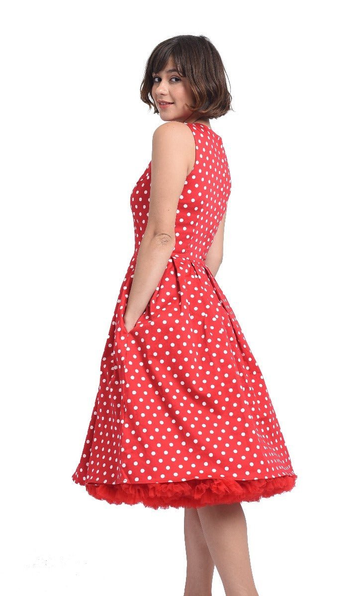 Lola Red Polka Dot Cotton Dress
