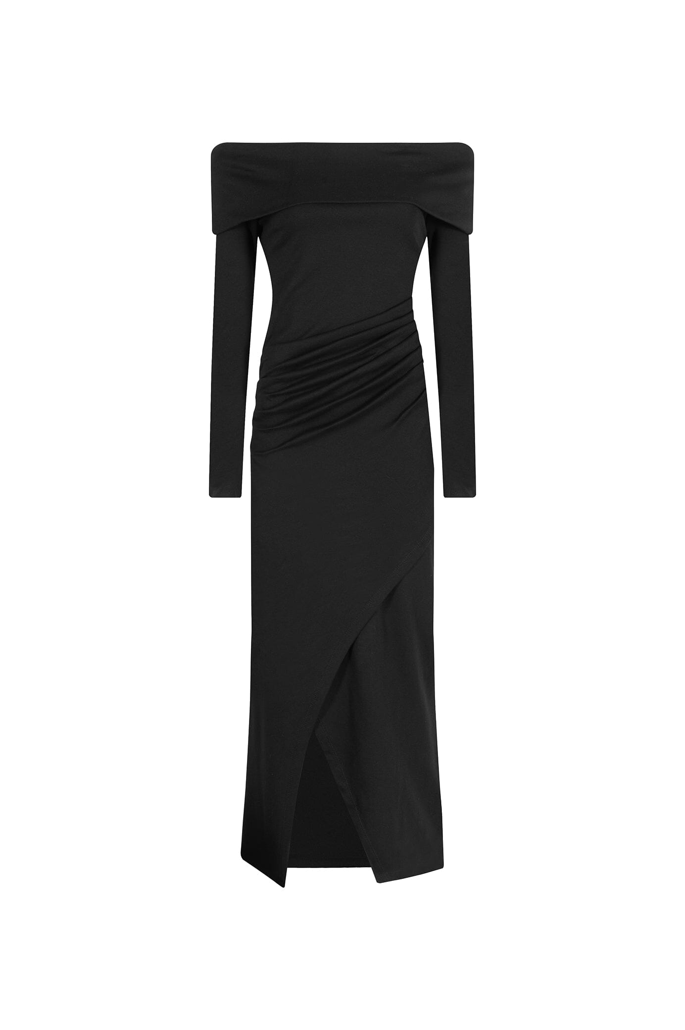 Megan Off Shoulder Midi Dress Black