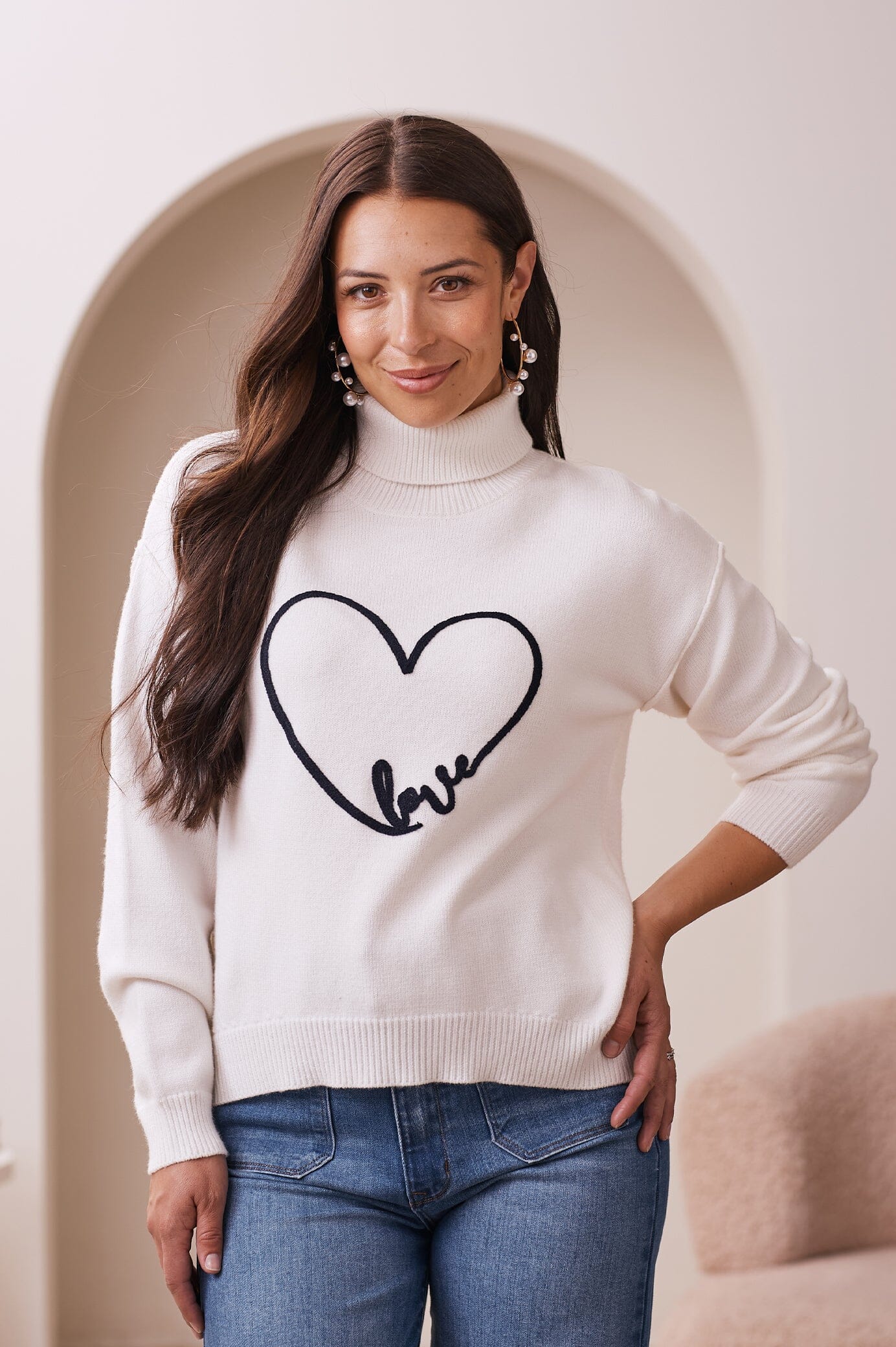 Robyn Heart Jumper Ivory