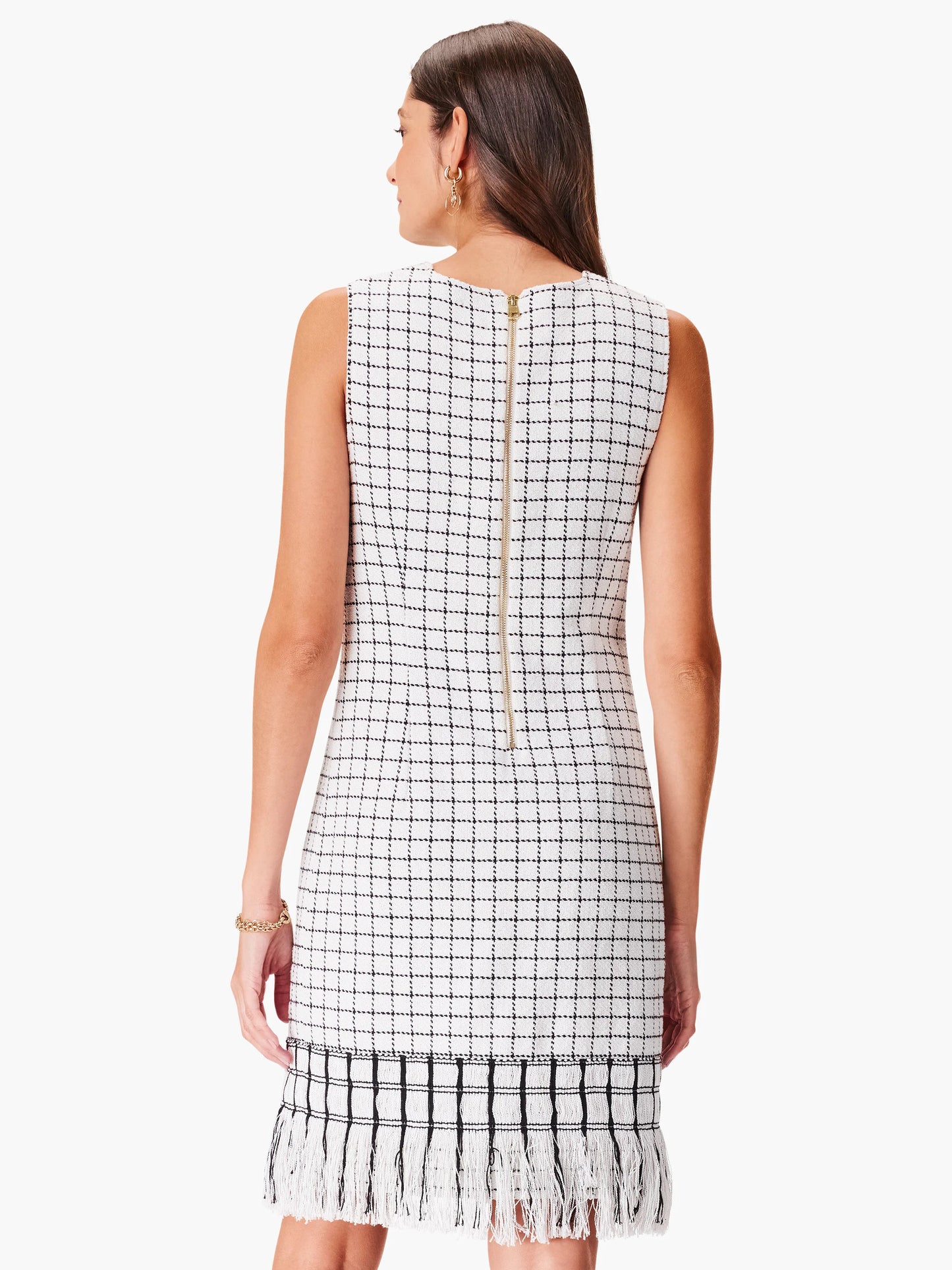 Grid Fringe Mix Dress