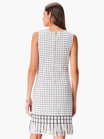 Grid Fringe Mix Dress