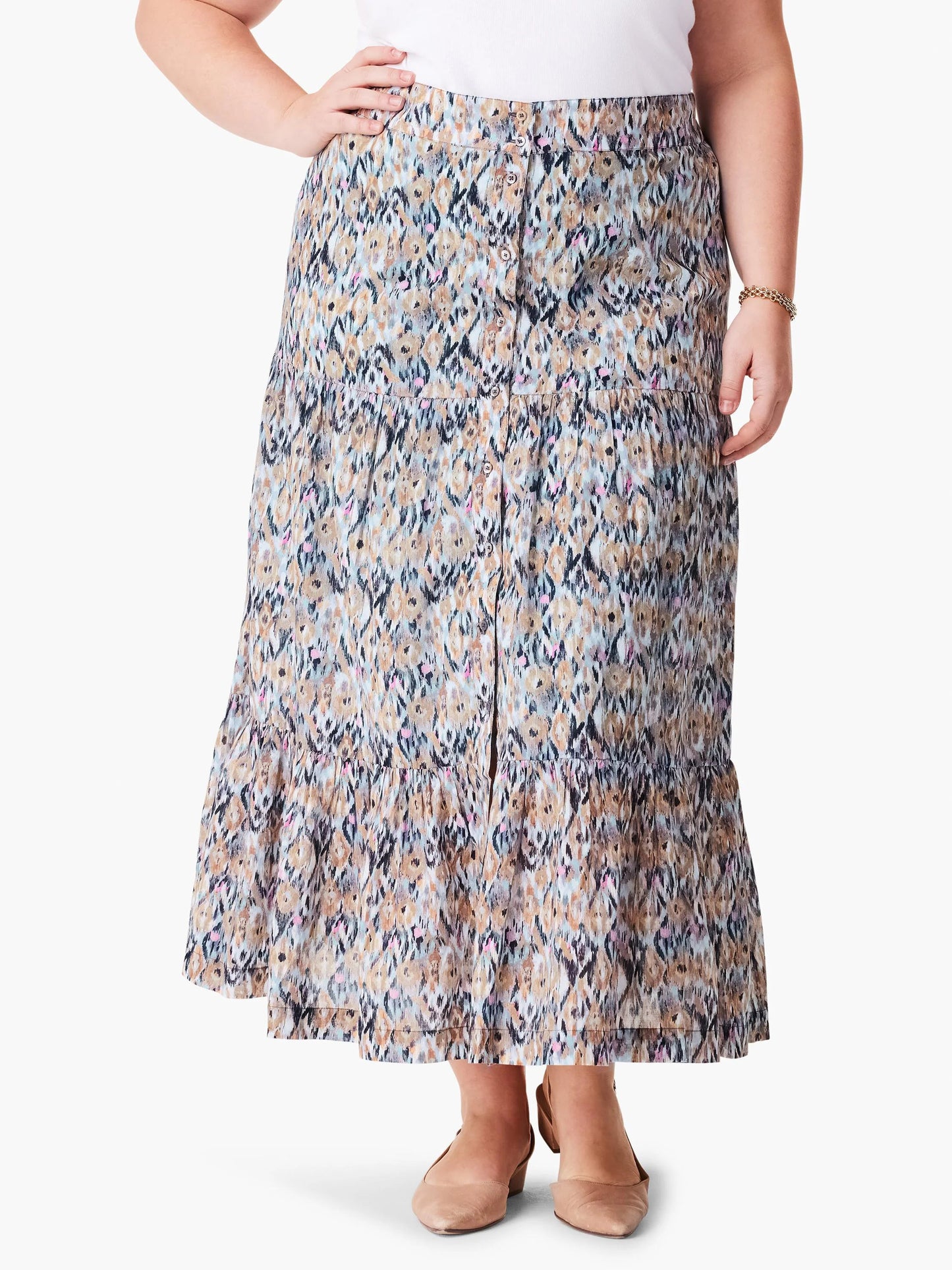 Up Beat Ikat Tiered Skirt