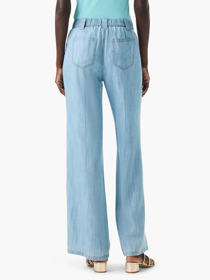 Drapey Denim Wide Leg Jeans