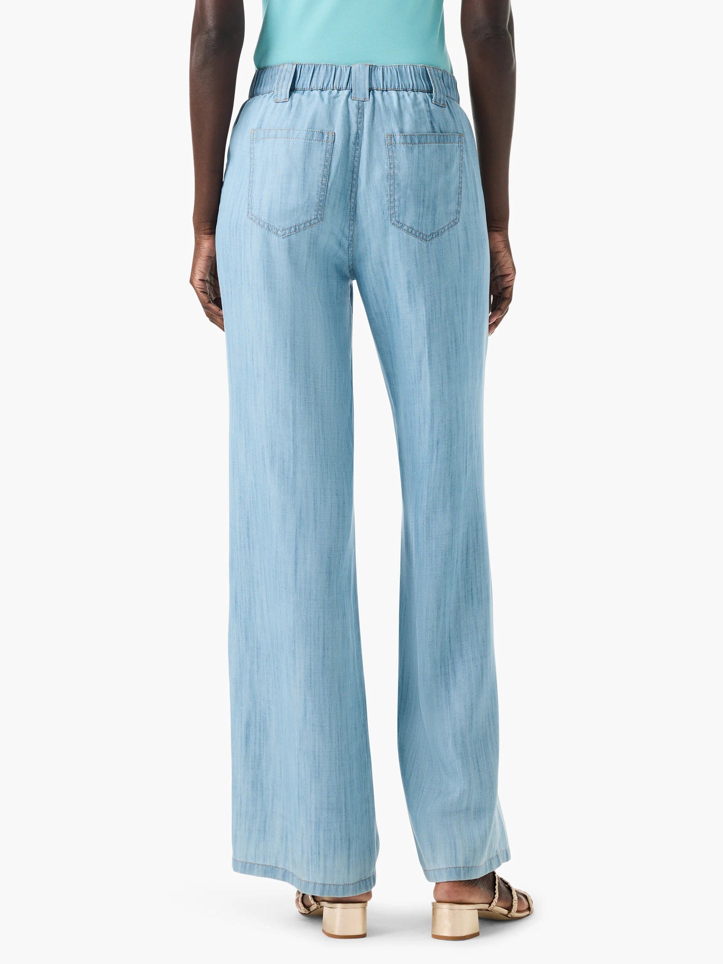 Drapey Denim Wide Leg Jeans