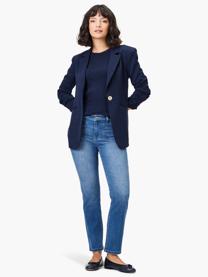 Mid Rise Straight Pocket Ankle Jeans