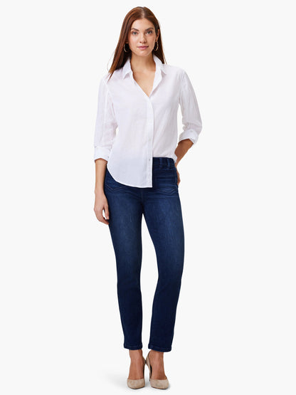 Mid Rise Straight Pocket Ankle Jeans