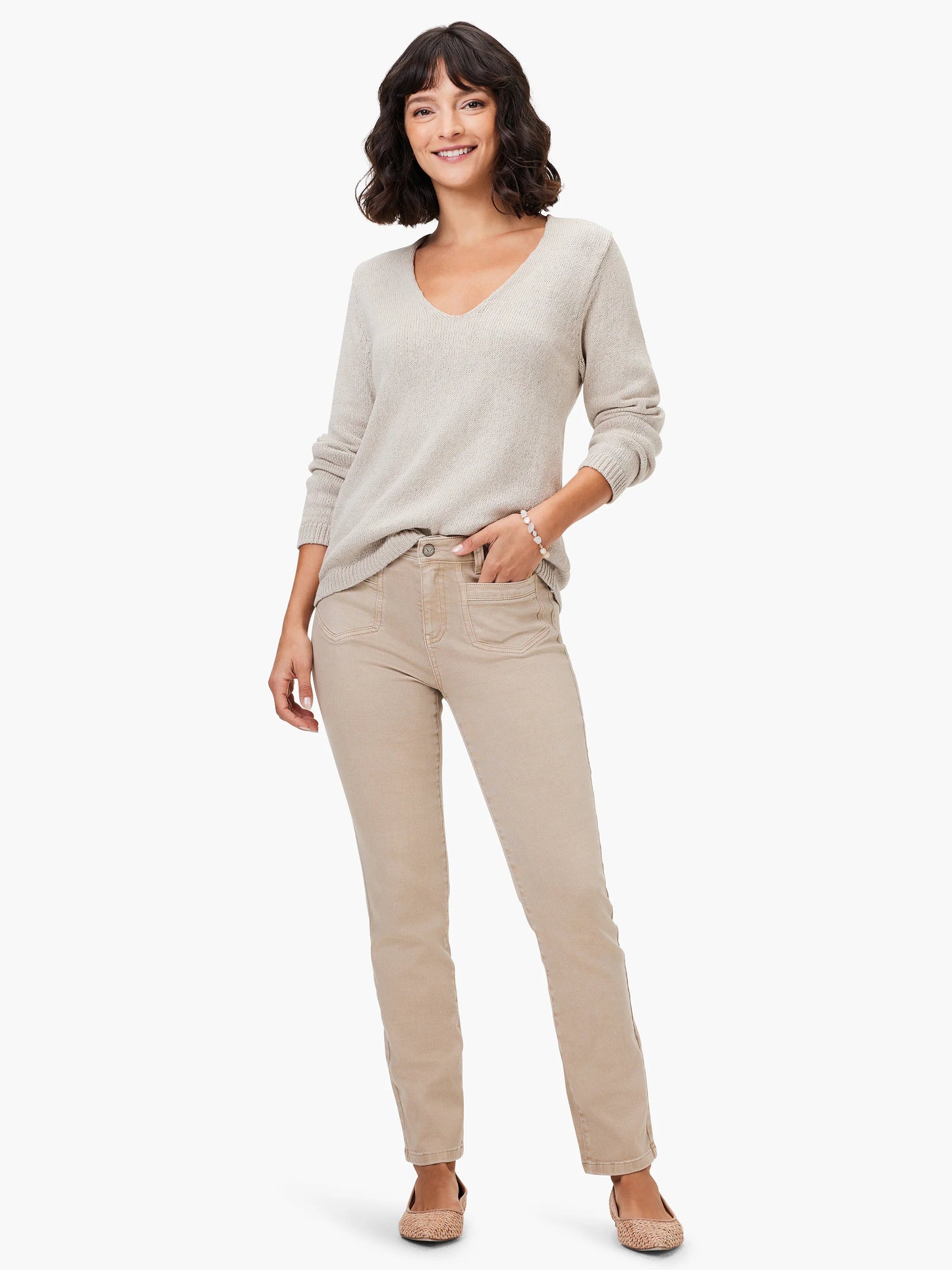 Mid Rise Straight Pocket Ankle Jeans