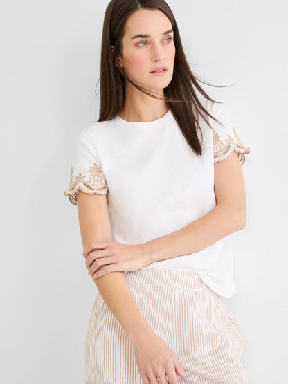 Deco Sleeve Cotton Slub Tee