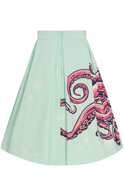 Carolyn Mint Green Octopus Box Pleated Skirt