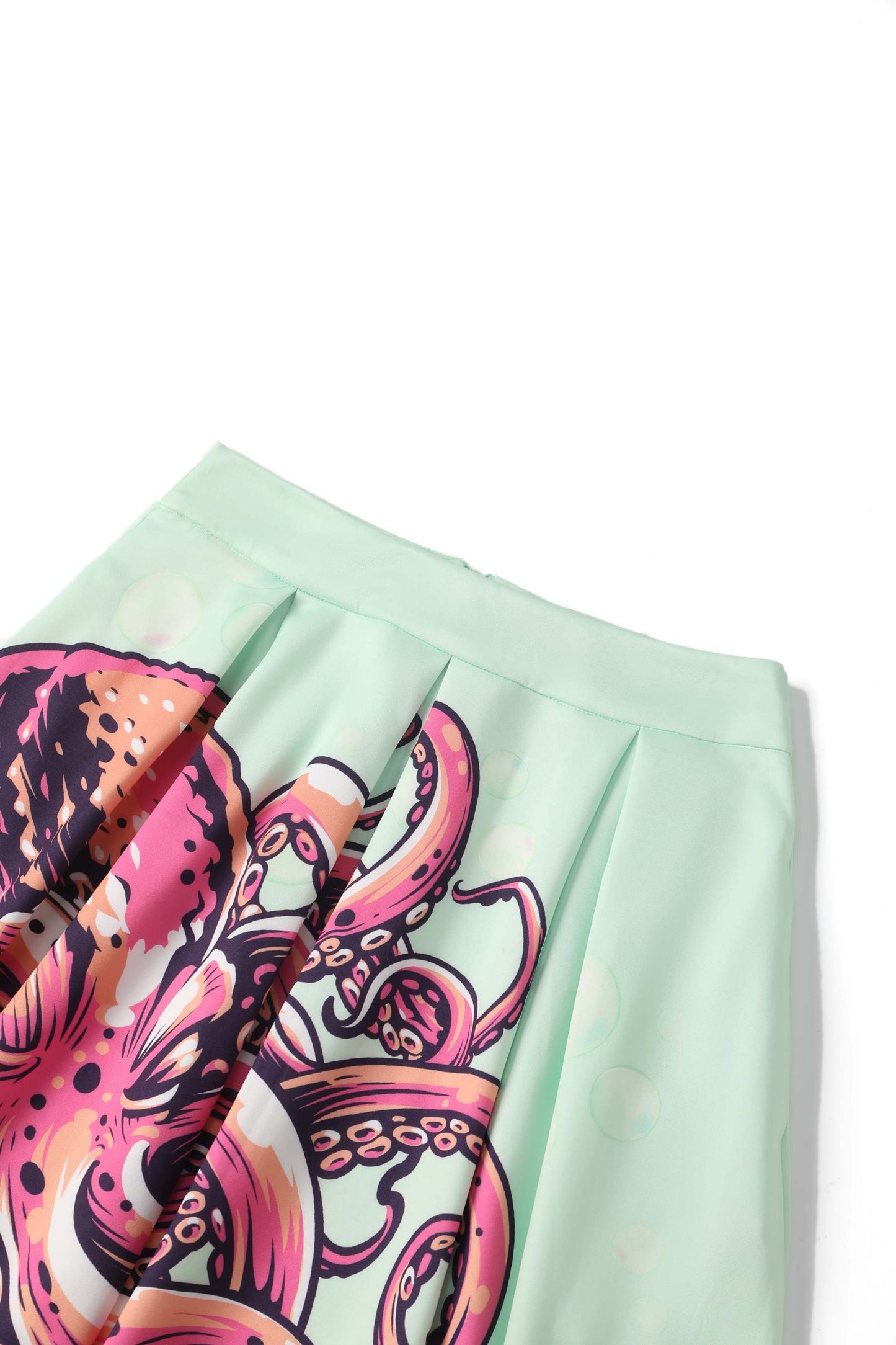 Carolyn Mint Green Octopus Box Pleated Skirt